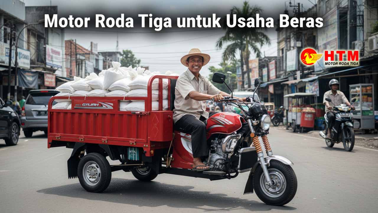 HTM motor roda tiga untuk usaha beras
